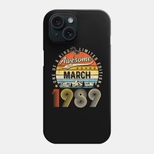 Awesome Since March 1989 Vintage 34th Birthday Phone Case