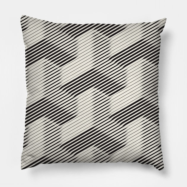 Geometric monochrome pattern Pillow by Vilmos Varga