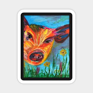 Psychedelic Pig Magnet