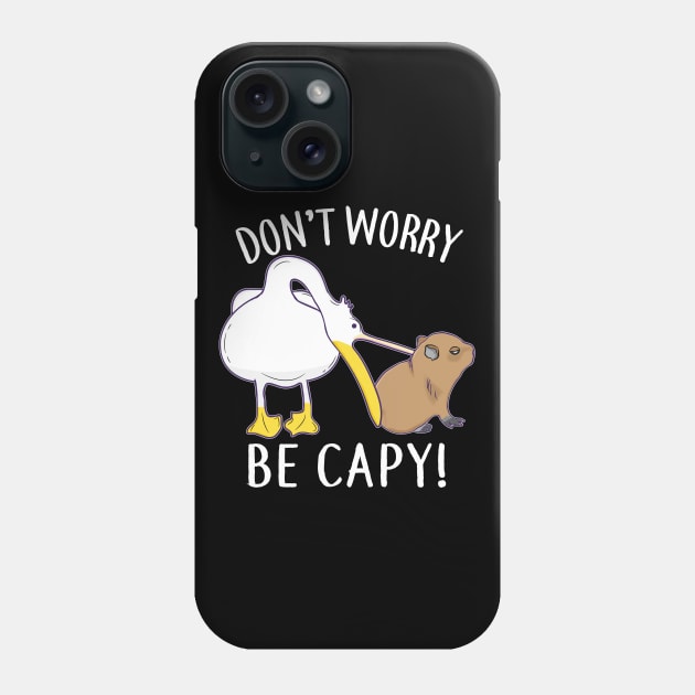 Don't Worry, Be Capy. Capybara Orange Unbothered Funny Phone Case by alltheprints