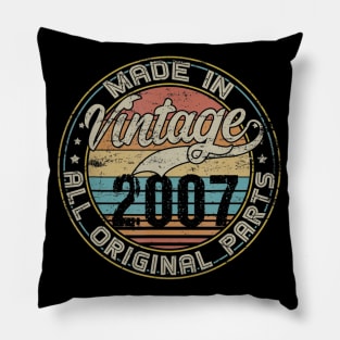 Classic 13th Birthday Gift For Men Women Vintage 2007 Pillow