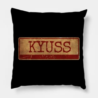 kyuss Text gold siple retro, vintage Pillow