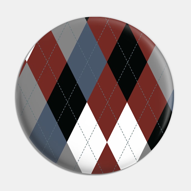 Dark Argyle Pattern Pin by SWON Design