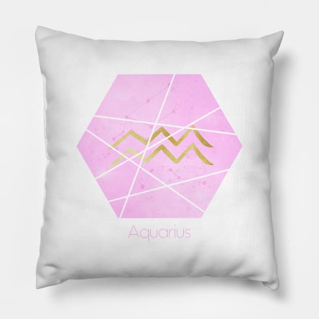 Aquarius zodiac sign Pillow by Home Cyn Home 