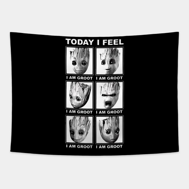 I'm a groot   today i feel Tapestry by klausgaiser