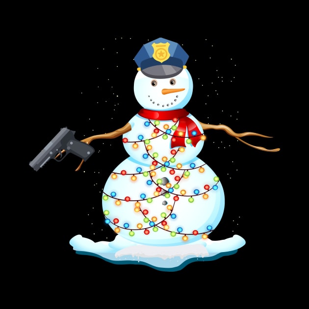 Police Snowman Christmas Lights Shirt Boy Kid Men Gift by aaltadel