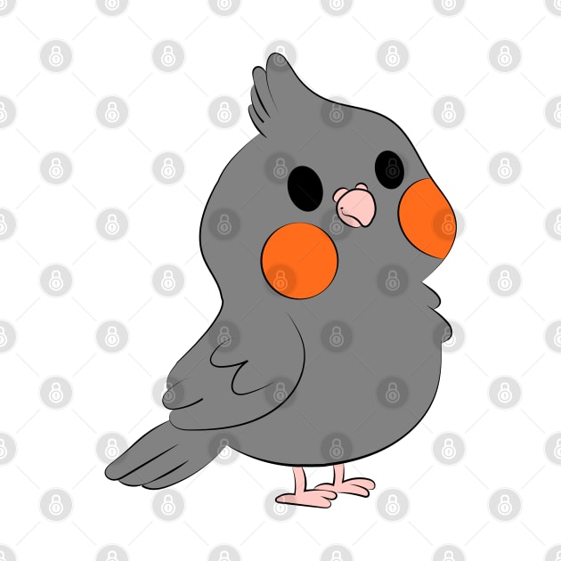 Chubby Grey Female Cockatiel by IstoriaDesign