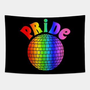 Gay Pride Rainbow Disco Ball Tapestry