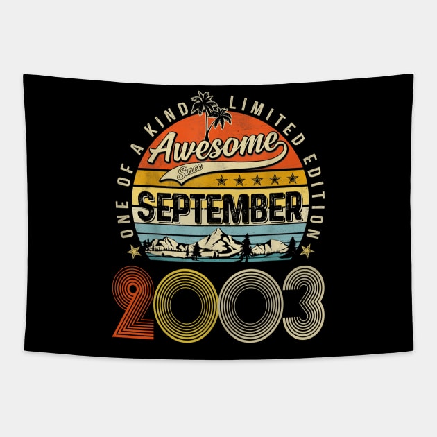 Awesome Since September 2003 Vintage 20th Birthday Tapestry by Vintage White Rose Bouquets