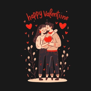 Valentine Romantic couple heart love birds T-Shirt