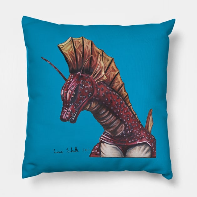 Titanosaurus Portrait Pillow by schultzstudio