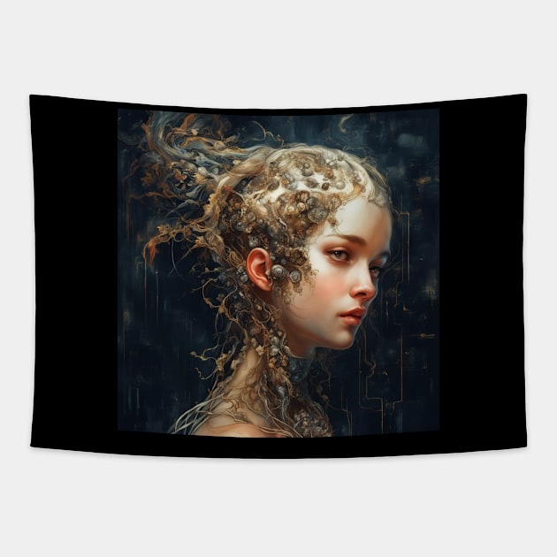 AI GIRL Tapestry by Dunkellkellera