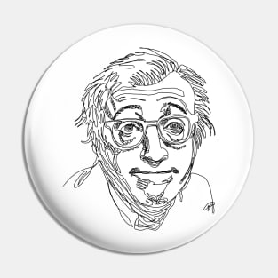 Woody Allen, line art Pin
