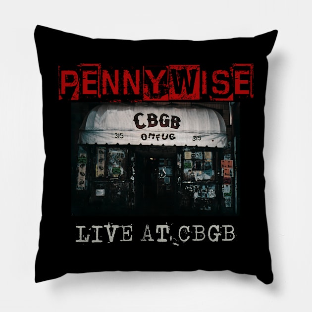 pennywise live at cbgb Pillow by kusuka ulis