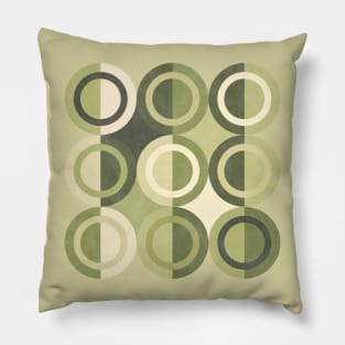 Geometric Shapes Olive Green Circles Pillow