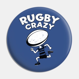 Rugby Crazy Kid Cartoon Gift Pin