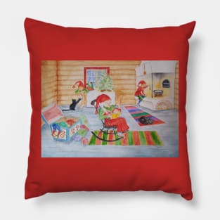 Santas House Pillow