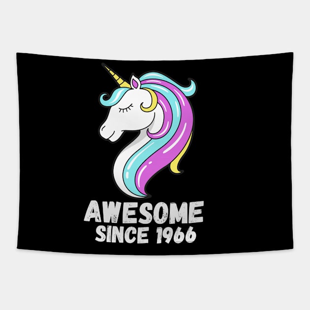 Awesome Since 1966, Unicorn 1966 Tapestry by ahmad211