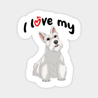 I Love My White Scottish Terrier Dog Magnet