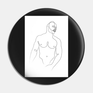 Male Torso Line Drawing Pin