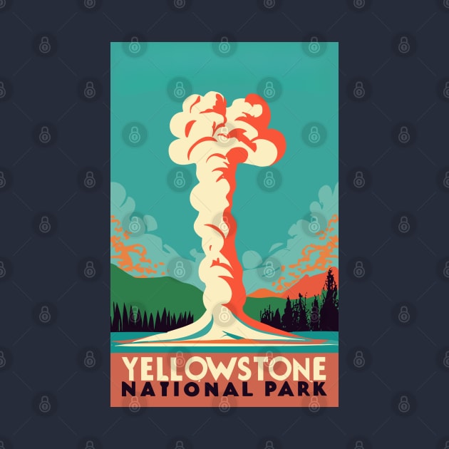 A Vintage Travel Art of the Yellowstone National Park - US by goodoldvintage