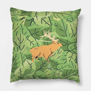 Deer in Leaves Pillow