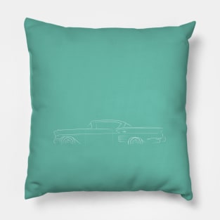 1958 Chevy Impala - profile Stencil, white Pillow