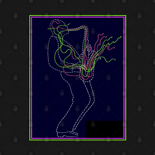 Saxophonist : Abstract Pop Art Surreal Musical Print by posterbobs