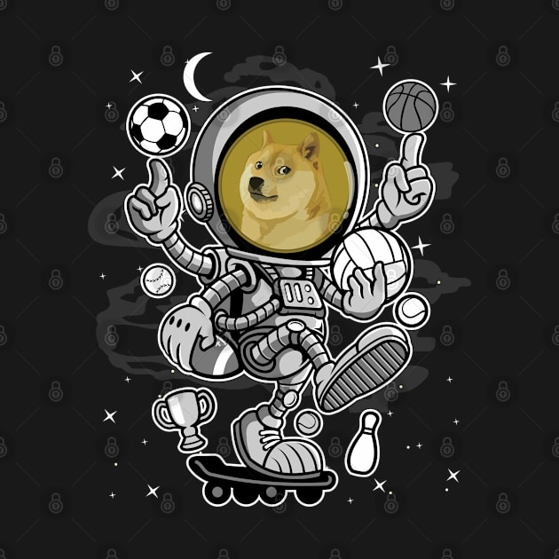 Astronaut Skate Dogecoin DOGE Coin To The Moon Crypto Token Cryptocurrency Blockchain Wallet Birthday Gift For Men Women Kids by Thingking About