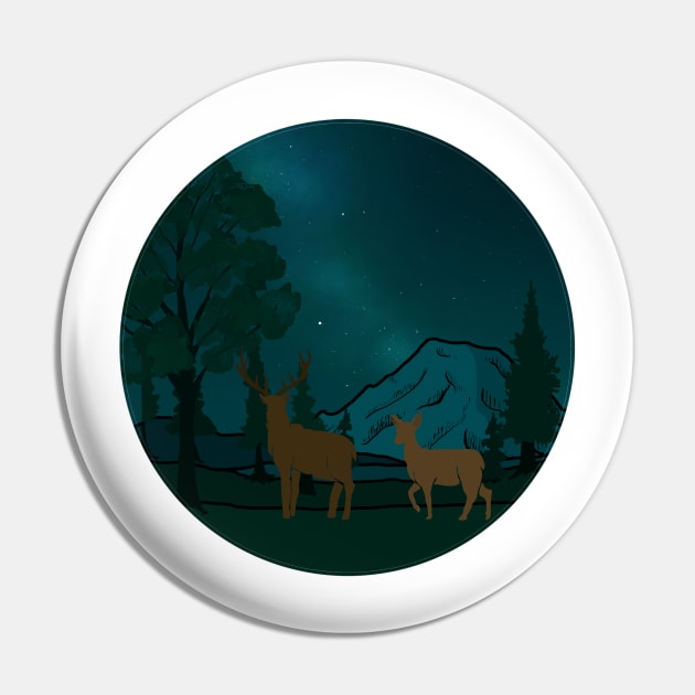 Mt Rainier Deer Pin by FernheartDesign