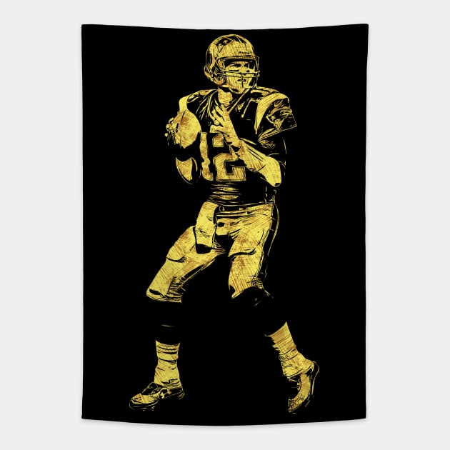 UNIQUE Football Player abstract artwork / Great Gift Idea for Dad, Husband or Boyfriend Tapestry by Naumovski