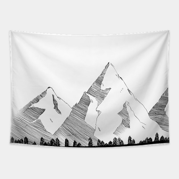 Mountains Tapestry by jitkaegressy