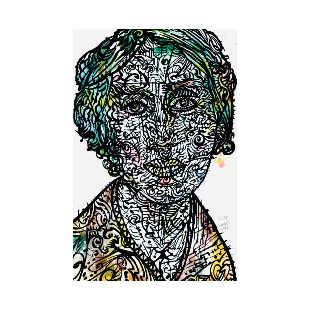 VIRGINIA WOOLF watercolor and ink portrait .2 by lautir