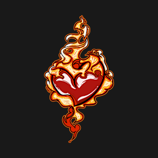 Heart Design Illustration “Heart on Fire” T-Shirt