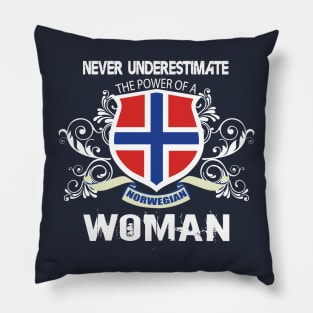 NEVER UNDERESTIMATE THE POWER OF A NORWEGIAN WOMAN Pillow