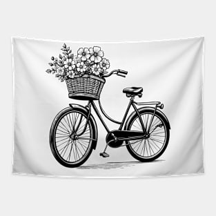 Bicycle with Spring Flower Basket Tapestry