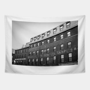 Old brick Boston Buildings with faded aged signage Tapestry