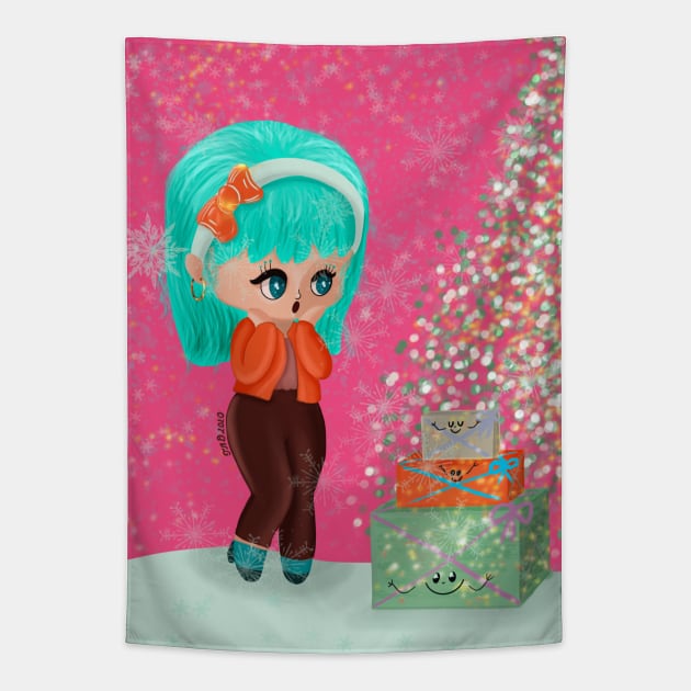 Cute Christmas winter holidays time Tapestry by Floflo art