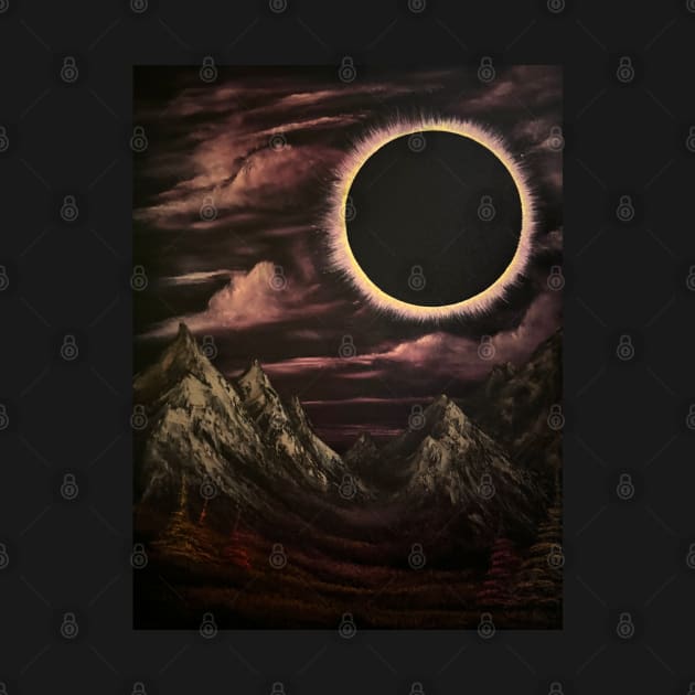 Solar Eclipse Mountain Landscape by J&S mason