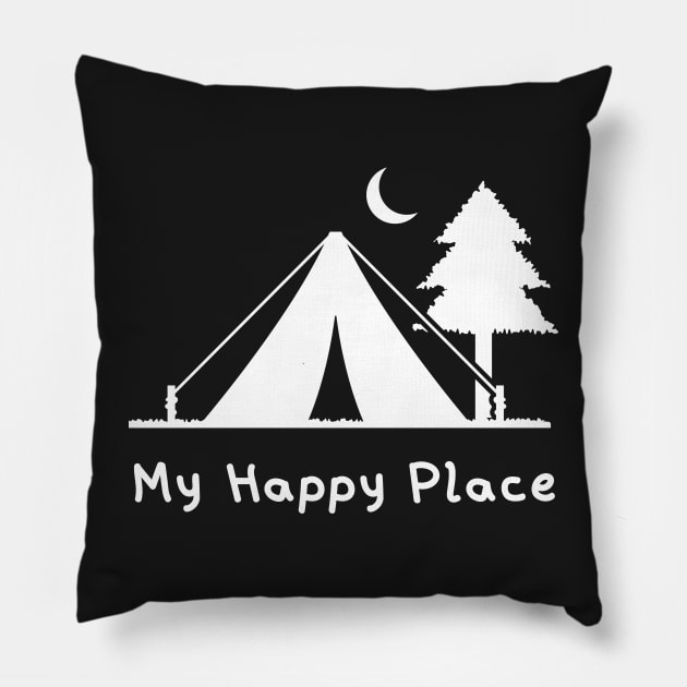 My Happy Place - Camping Pillow by Rusty-Gate98