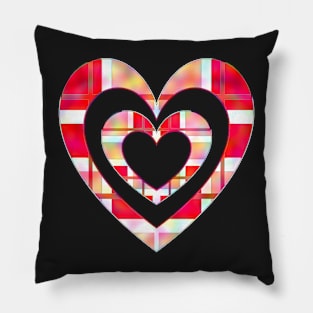 Plaid Hearts Pillow