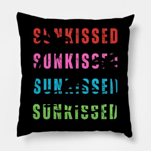 Sunkissed Colorful Sundown Sea Palm Trees Pillow