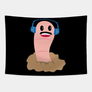 Mustache Worm Wear headphone Tapestry