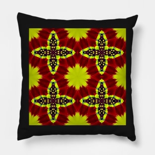 Red Yellow Chysanthemum Pattern Number 7 Pillow