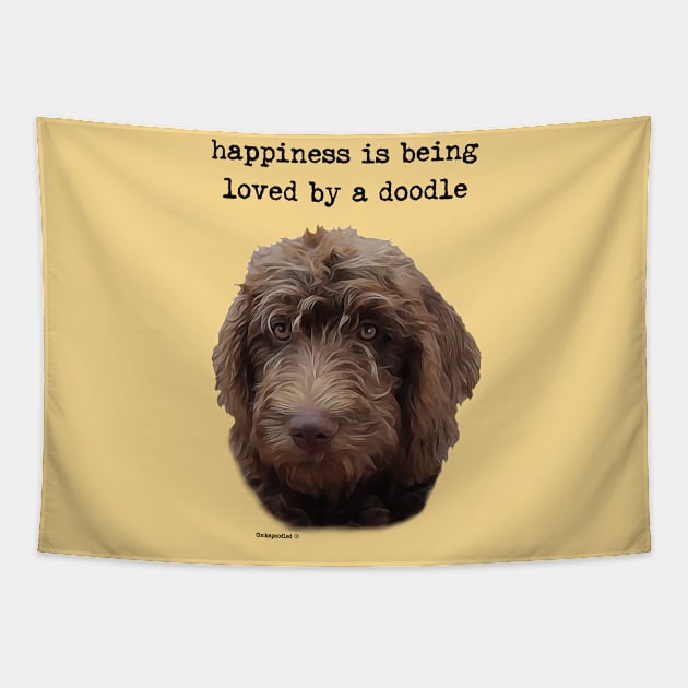 Doodle Dog Love Tapestry by WoofnDoodle 