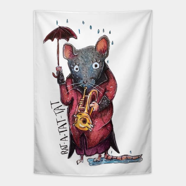 Rat-a-tat -tat Tapestry by Animal Surrealism