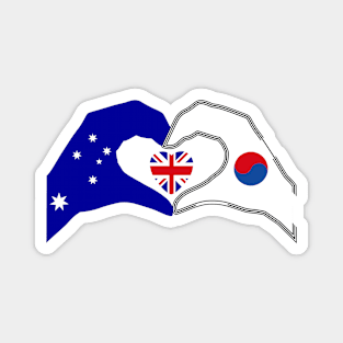 We Heart Australia & Korea Patriot Flag Series Magnet