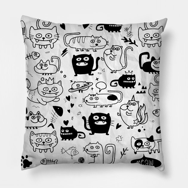 Kitty Cats Pillow by Red Rov