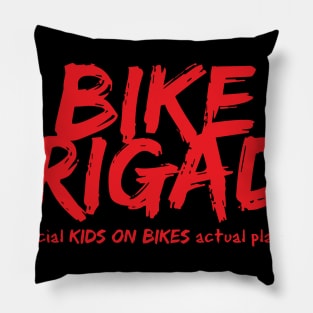 Bike Brigade in Red Pillow