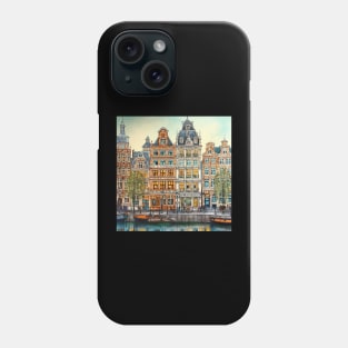 Amsterdam city drawing Phone Case